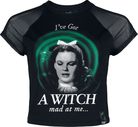 T-Shirt Manches courtes Gothic de Le Magicien d'Oz par Killstar - I Wish I Wasn't There Baby Tee - XS à XXL - pour Femme - noir - Le Magicien d'Oz par Killstar