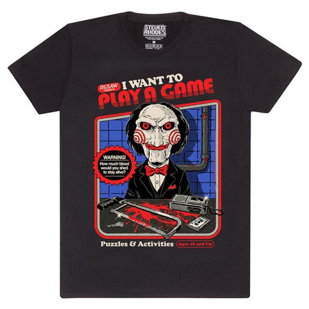 T-Shirt Manches courtes Fun de Steven Rhodes - Steven Rhodes x Saw I Want To Play A Game - S à XXL - pour Homme - noir - Steven Rhodes
