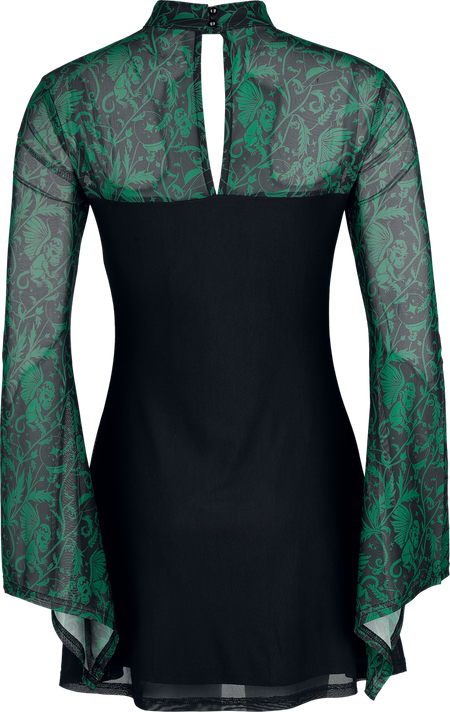 Robe courte Gothic de Le Magicien d'Oz par Killstar - Truly Wicked - Robe Courte - XS à L - pour Femme - noir/vert - Le Magicien d'Oz par Killstar - View 2