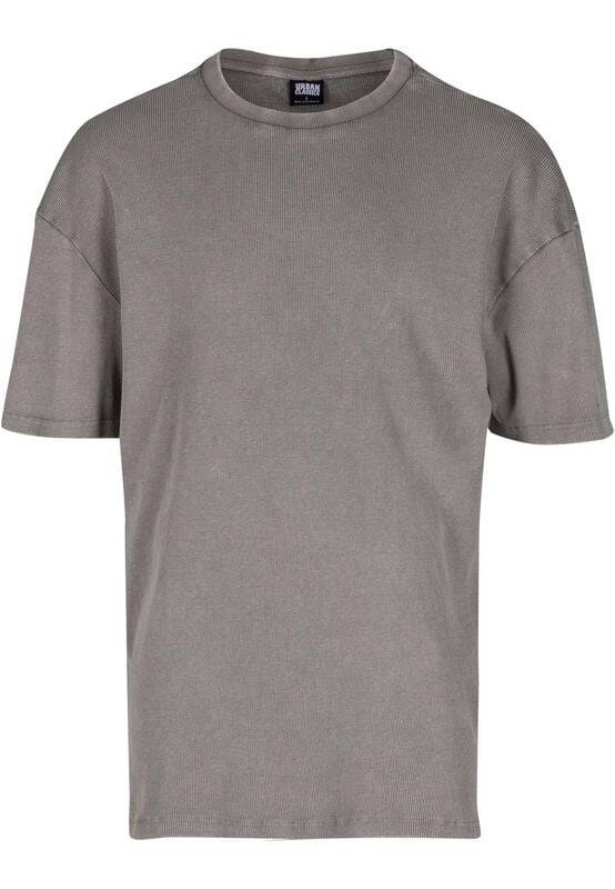 T-Shirt Manches courtes  de Urban Classics - T-Shirt Côtelé Look Délavé - S à XXL - pour Homme - gris clair - Urban Classics