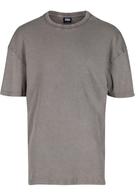 T-Shirt Manches courtes  de Urban Classics - T-Shirt Côtelé Look Délavé - S à XXL - pour Homme - gris clair - Urban Classics