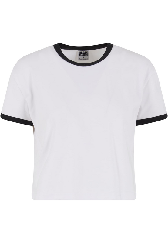 T-Shirt Manches courtes  de Urban Classics - Contraste Rétro - T-Shirt - XS à XL - pour Femme - noir/blanc - Urban Classics - View 2