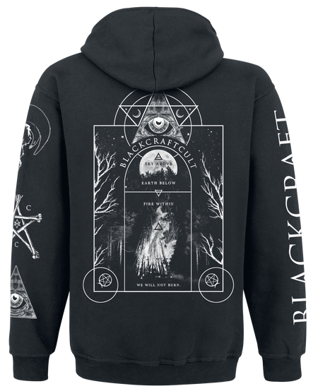 Sweat-shirt zippé à capuche Gothic de Blackcraft Cult - Evil Eye Bonfire FB Zip Hoodie - M à 4XL - pour Homme - noir - Blackcraft Cult - View 2