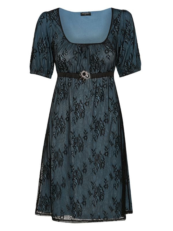 Robe mi-longue Rockabilly de Vive Maria - Regency Dress - XS à S - pour Femme - bleu/noir - Vive Maria