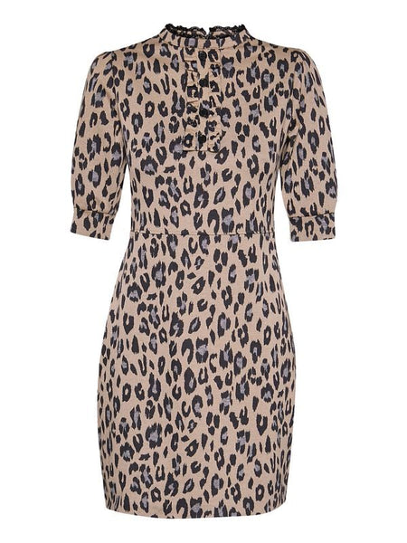 Robe mi-longue Rockabilly de Vive Maria - Rêve Léopard - Robe Imprimée - XS à S - pour Femme - marron/noir - Vive Maria