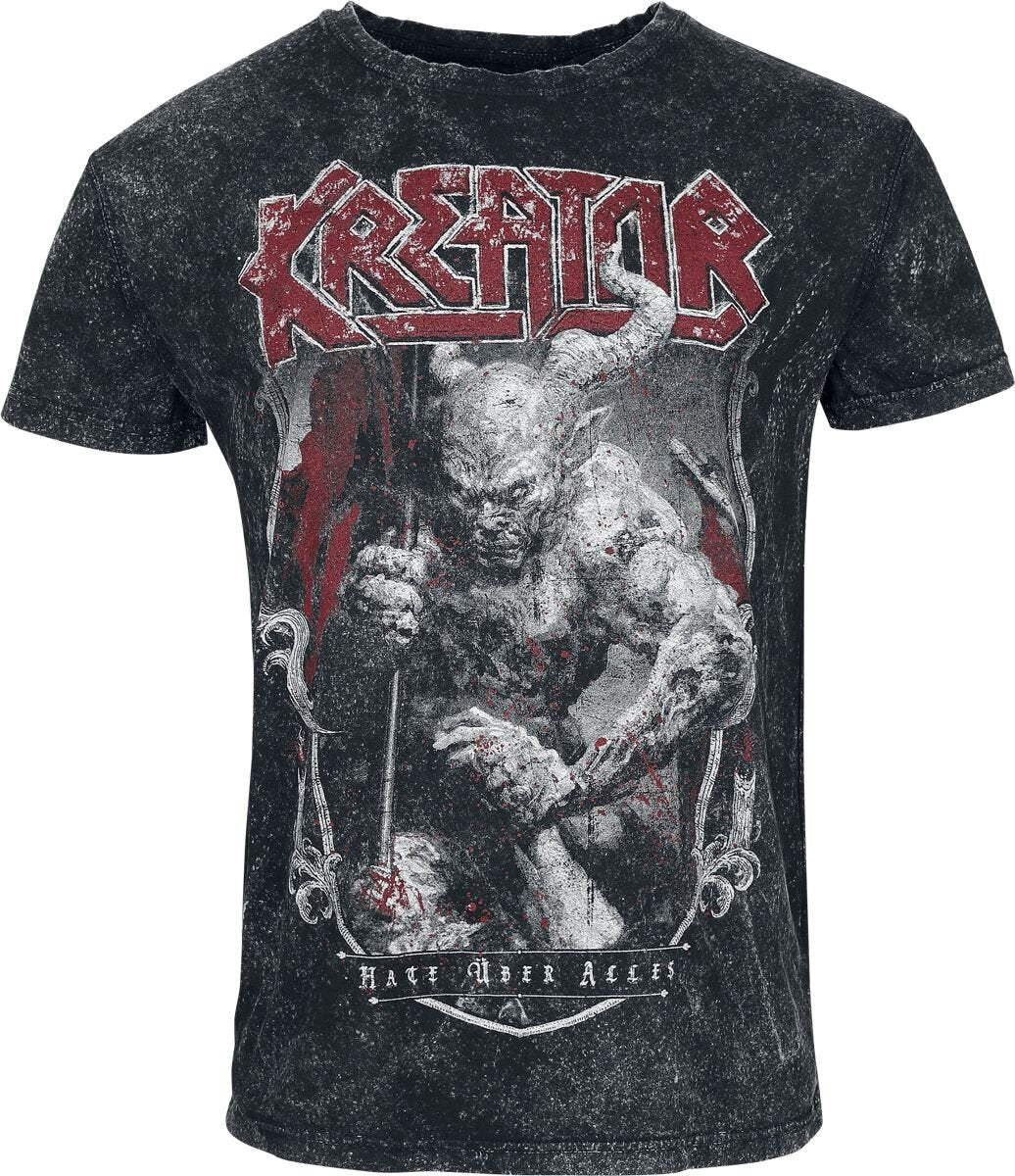 T-Shirt Manches courtes  de Kreator - Hate über alles - S à XXL - pour Homme - anthracite - Kreator