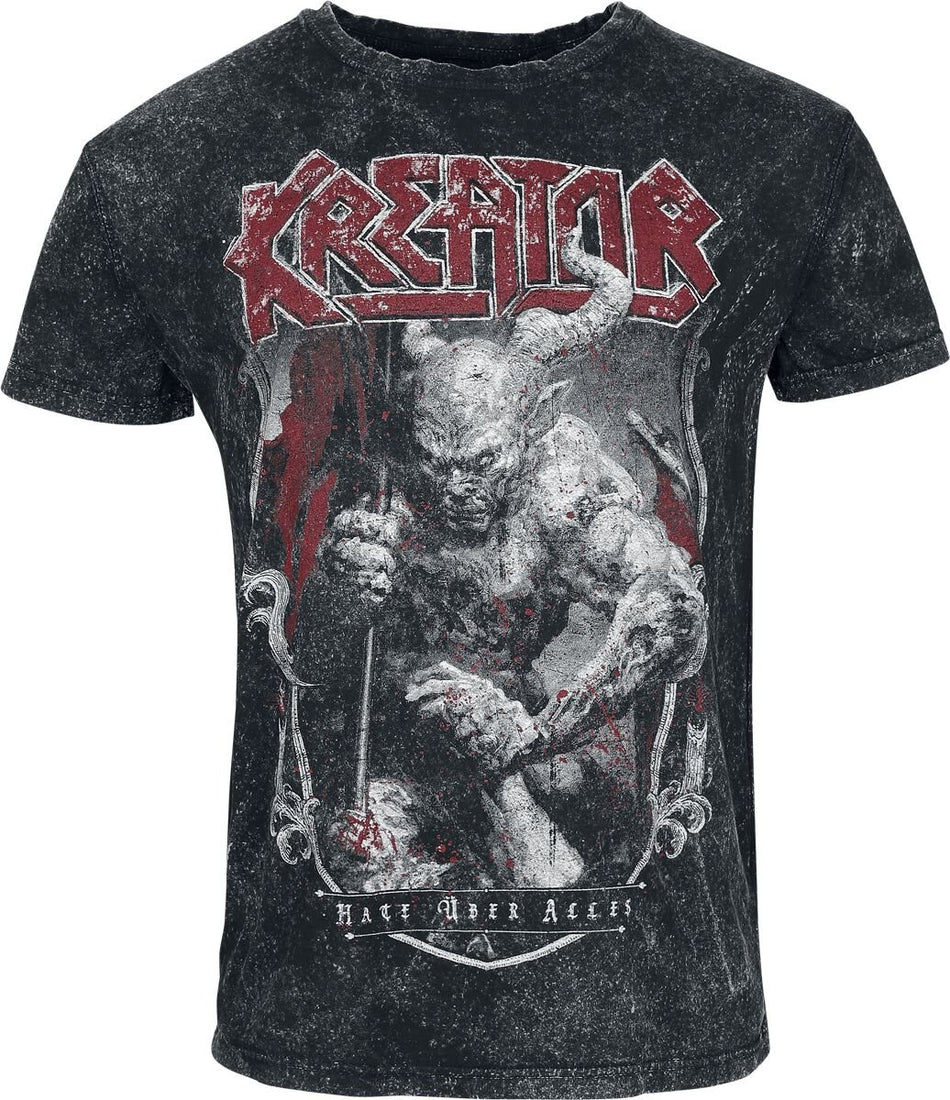 T-Shirt Manches courtes  de Kreator - Hate über alles - S à XXL - pour Homme - anthracite - Kreator