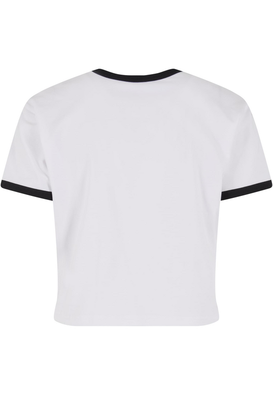 T-Shirt Manches courtes  de Urban Classics - Contraste Rétro - T-Shirt - XS à L - pour Femme - blanc/noir - Urban Classics - View 2