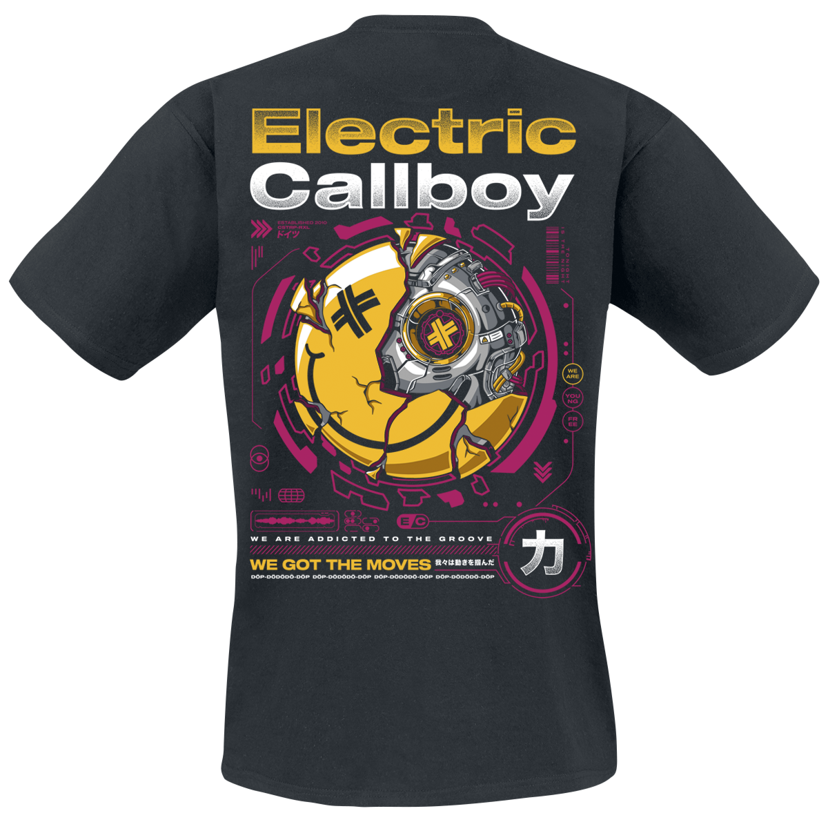 T-Shirt Manches courtes  de Electric Callboy - Moves Tech Smile - S à 3XL - pour Homme - noir - Electric Callboy - View 2