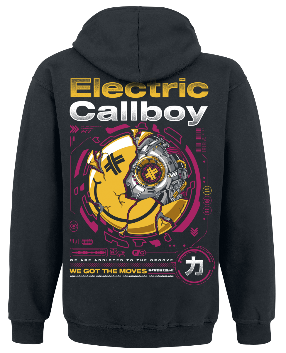 Sweat-shirt à capuche  de Electric Callboy - Moves Tech Smile - S à XXL - pour Homme - noir - Electric Callboy - View 2