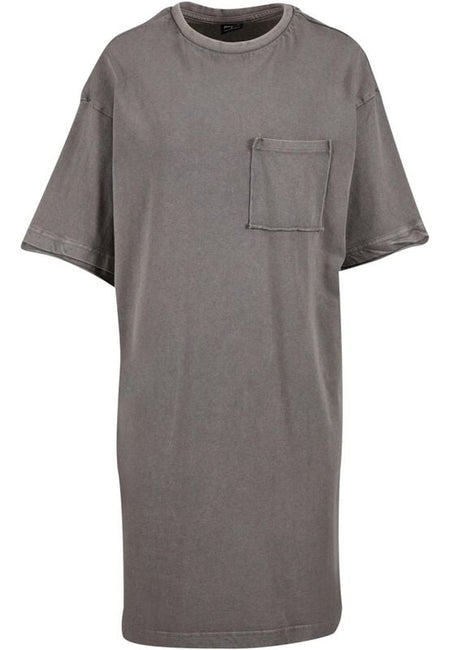 Robe mi-longue  de Urban Classics - Robe T-Shirt Jersey Look Délavé - XS à XL - pour Femme - gris - Urban Classics