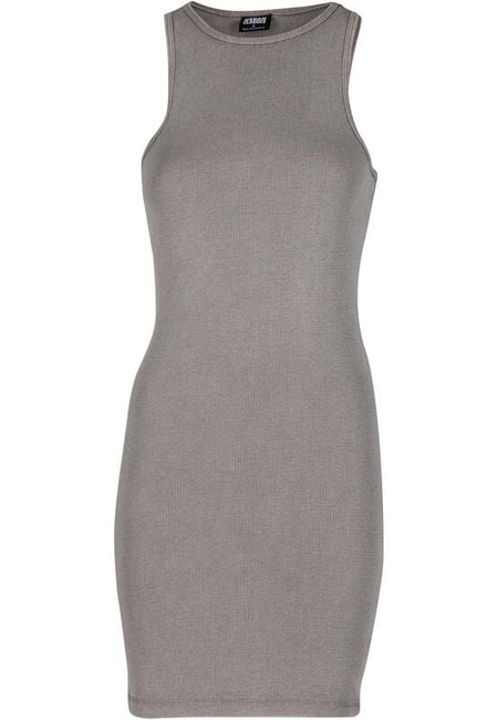 Robe courte  de Urban Classics - Robe Côtelée Jersey Look Délavé - XS à XL - pour Femme - gris - Urban Classics