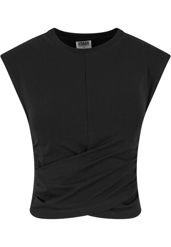 Top  de Urban Classics - Crop Top Cache-Cœur - XS à XL - pour Femme - noir - Urban Classics