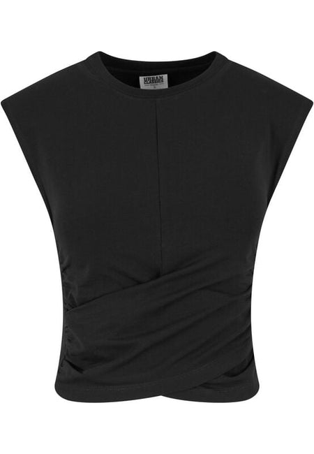 Top  de Urban Classics - Crop Top Cache-Cœur - XS à XL - pour Femme - noir - Urban Classics