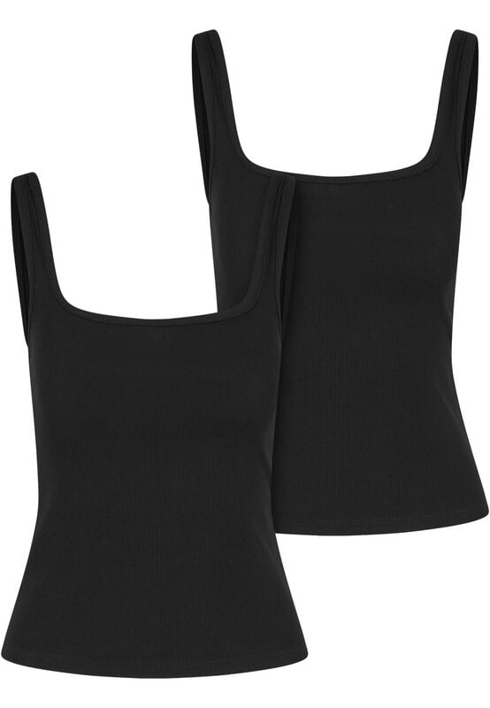 Top  de Urban Classics - Débardeurs Côtelés (Lot de 2) - XS à S - pour Femme - noir - Urban Classics