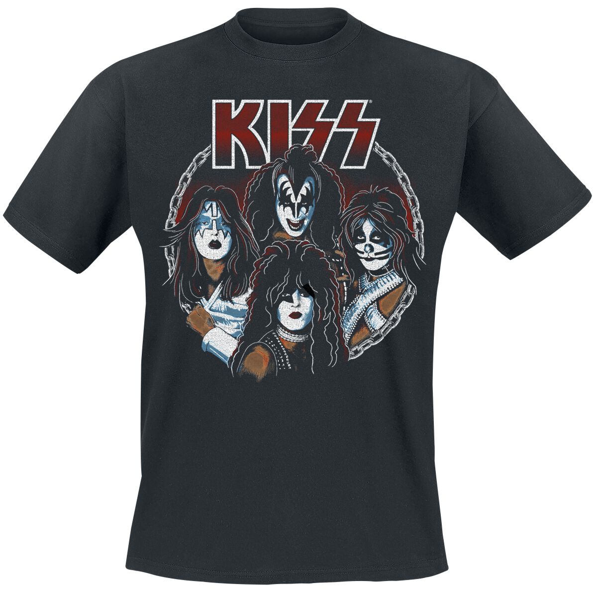 T-Shirt Manches courtes  de Kiss - Chained - S à L - pour Homme - noir - Kiss
