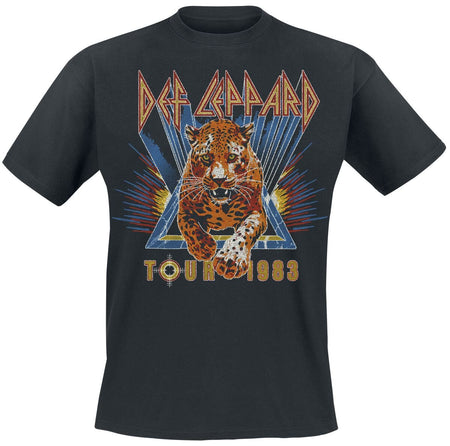 T-Shirt Manches courtes  de Def Leppard - US Tour 1983 - S à 3XL - pour Homme - noir - Def Leppard