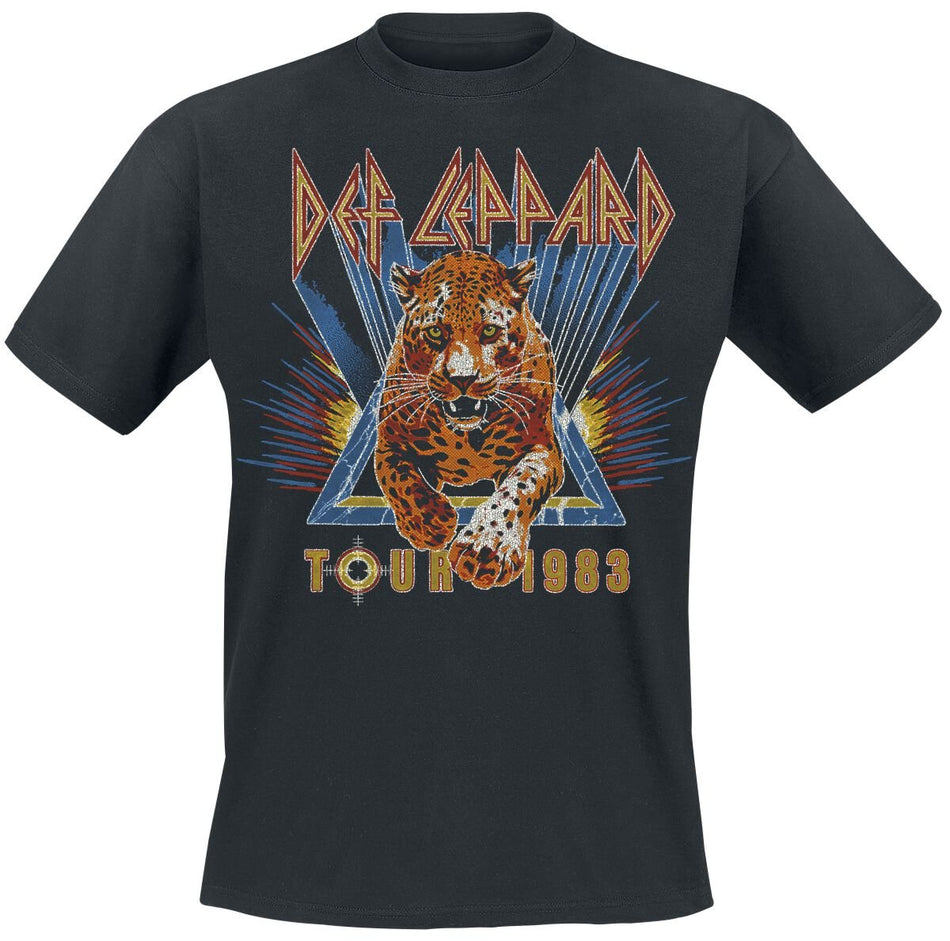 T-Shirt Manches courtes  de Def Leppard - US Tour 1983 - S à 3XL - pour Homme - noir - Def Leppard