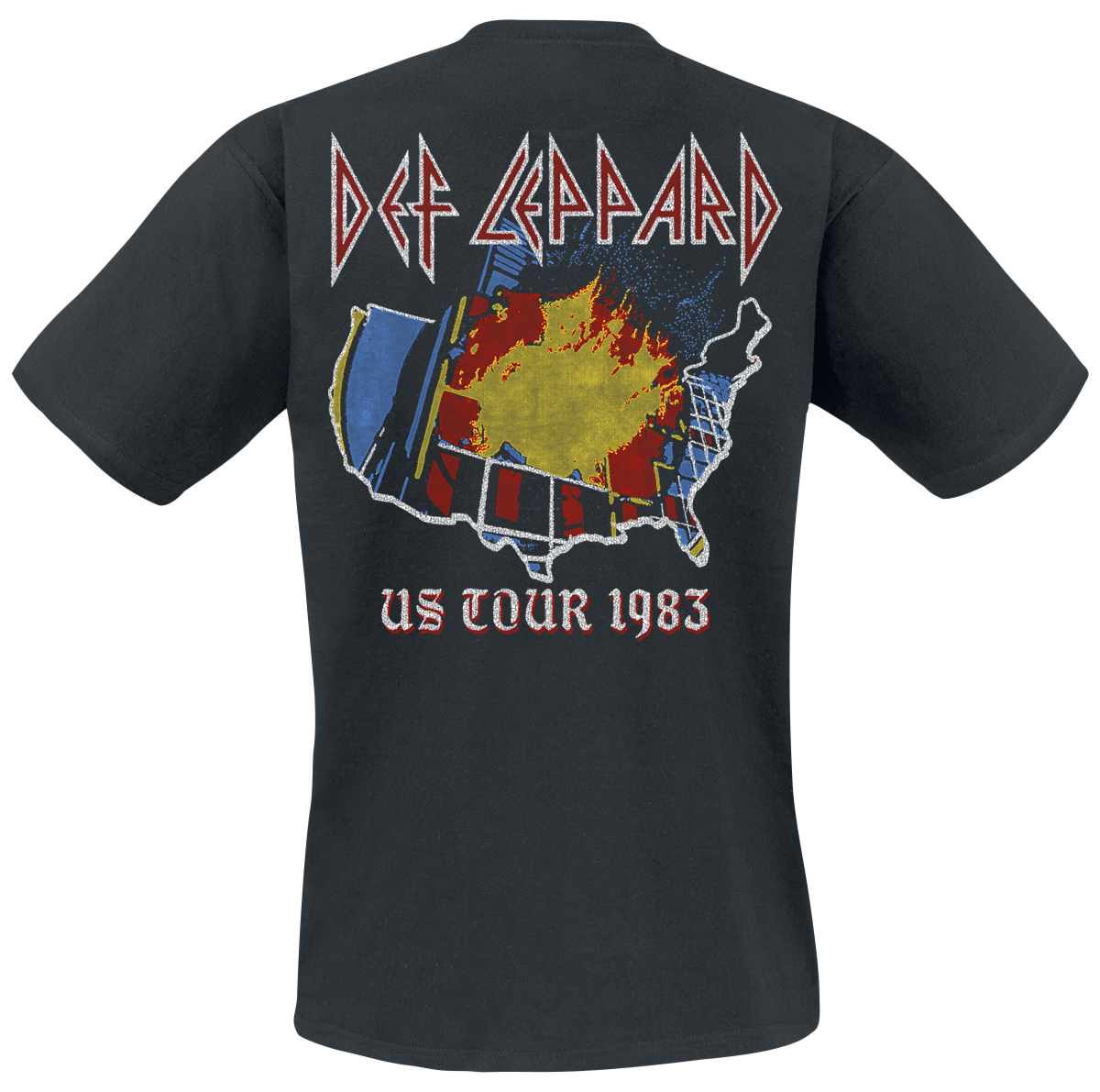 T-Shirt Manches courtes  de Def Leppard - US Tour 1983 - S à 3XL - pour Homme - noir - Def Leppard - View 2