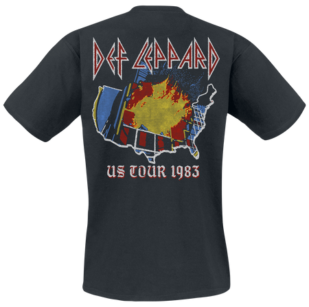 T-Shirt Manches courtes  de Def Leppard - US Tour 1983 - S à 3XL - pour Homme - noir - Def Leppard - View 2