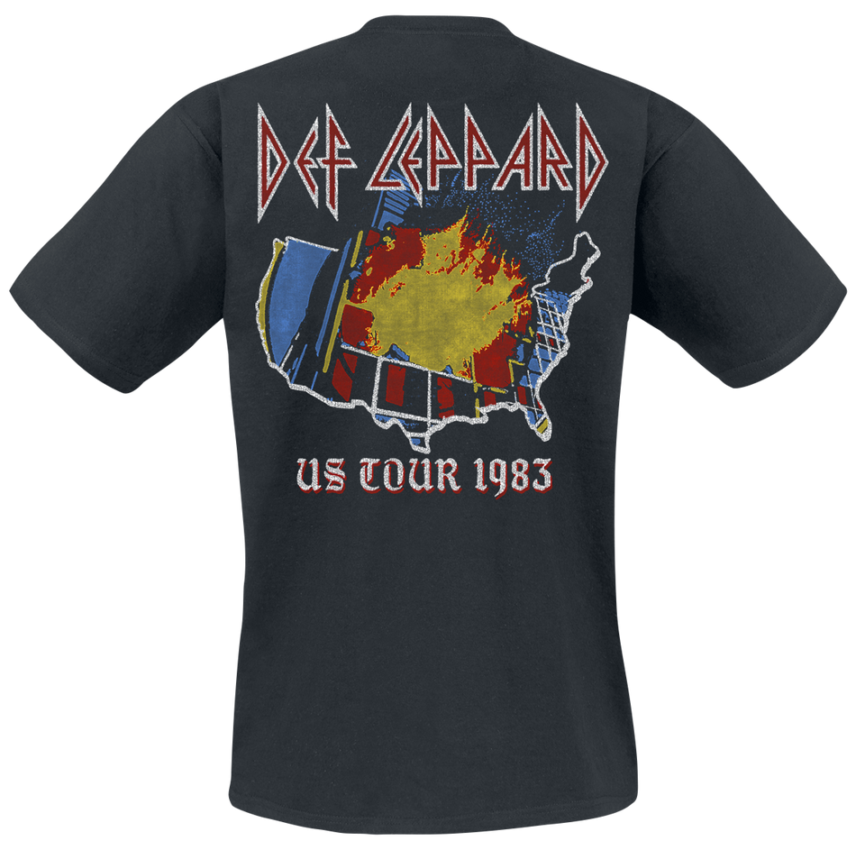 T-Shirt Manches courtes  de Def Leppard - US Tour 1983 - S à 3XL - pour Homme - noir - Def Leppard - View 2