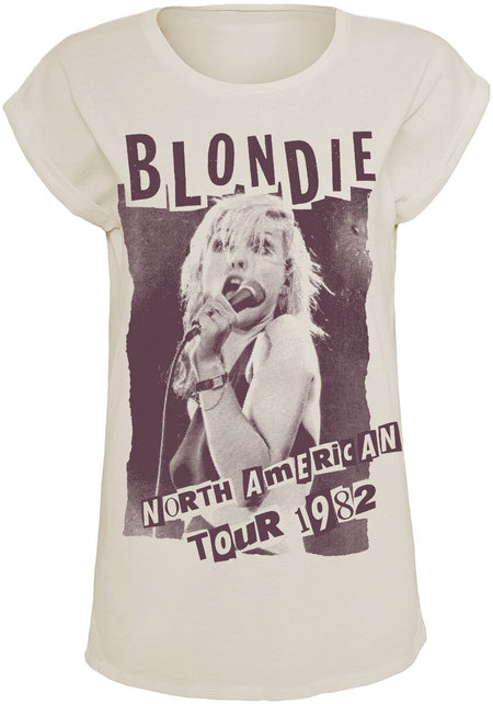 T-Shirt Manches courtes  de Blondie - North American Tour 1982 - S à XXL - pour Femme - blanc cassé - Blondie