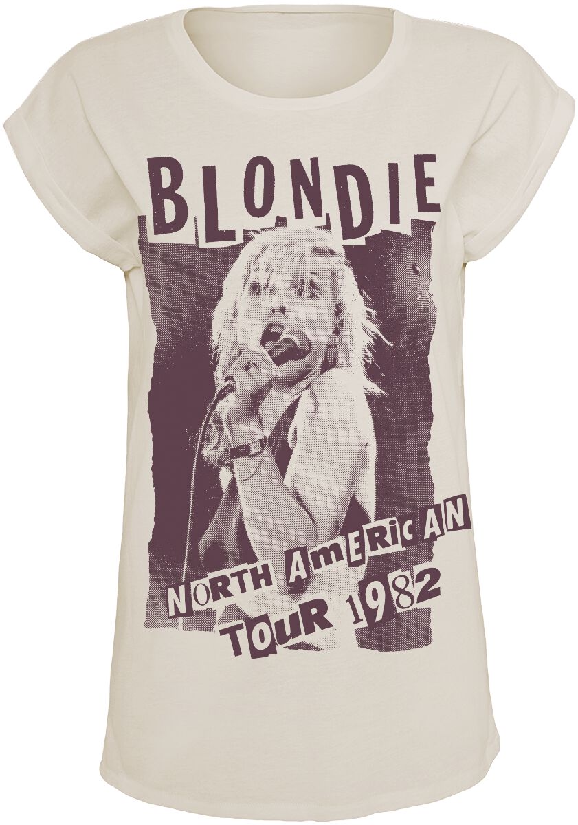 T-Shirt Manches courtes  de Blondie - North American Tour 1982 - S à XXL - pour Femme - blanc cassé - Blondie