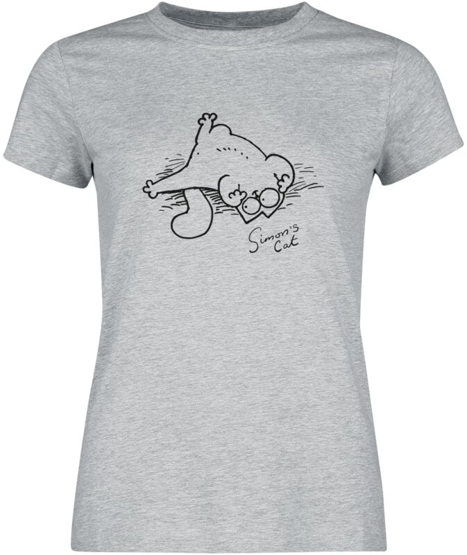 T-Shirt Manches courtes  de Simon's Cat - Simon´s Cat - M à XXL - pour Femme - gris chiné - Simon's Cat