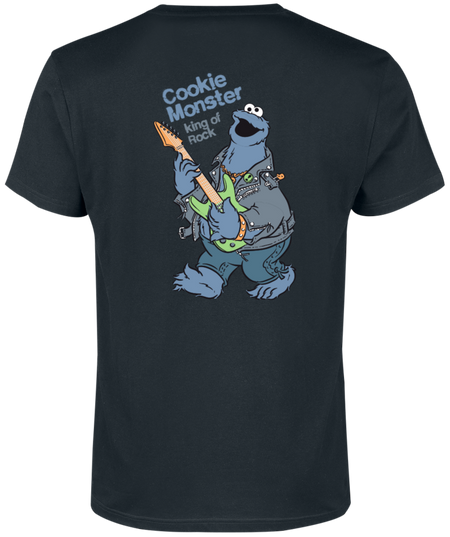 T-Shirt Manches courtes  de Sesame Street - Cookie Monster - King Of Rock - S à XXL - pour Homme - noir - Sesame Street - View 2