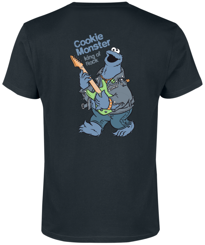 T-Shirt Manches courtes  de Sesame Street - Cookie Monster - King Of Rock - S à XXL - pour Homme - noir - Sesame Street - View 2