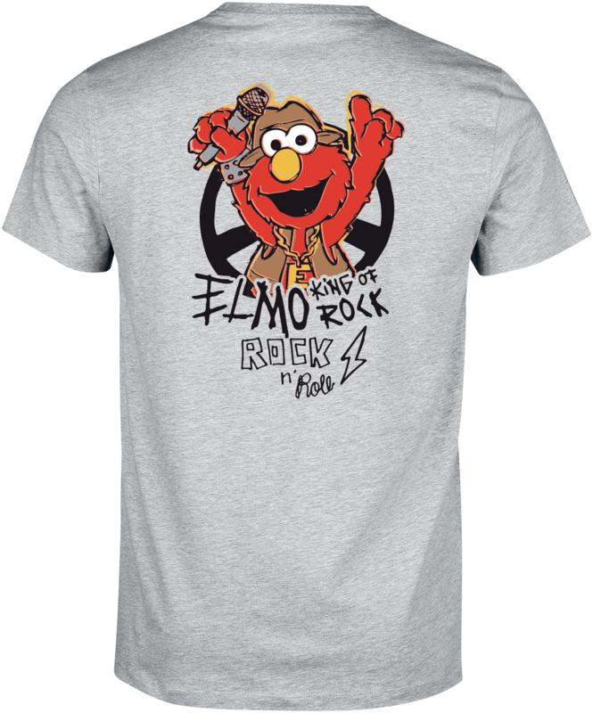 T-Shirt Manches courtes  de Sesame Street - Elmo- King Of Rock - S à 3XL - pour Homme - gris chiné - Sesame Street - View 2