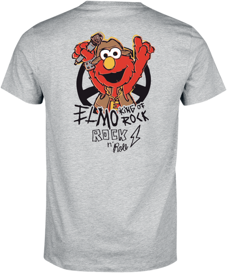 T-Shirt Manches courtes  de Sesame Street - Elmo- King Of Rock - S à 3XL - pour Homme - gris chiné - Sesame Street - View 2
