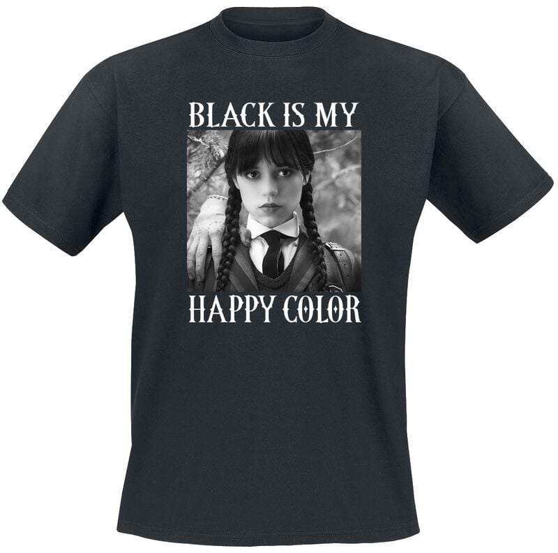 T-Shirt Manches courtes  de Wednesday - Black Is My Happy Colour - M à 5XL - pour Homme - noir - Wednesday