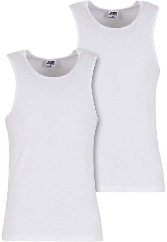 Débardeur  de Urban Classics - Débardeurs Côtelés - Lot de 2 - S à XXL - pour Homme - blanc - Urban Classics