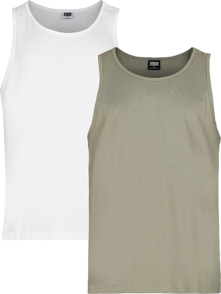 Débardeur  de Urban Classics - Débrdeur Jersey - Lot de 2 - S à XXL - pour Homme - olive - Urban Classics