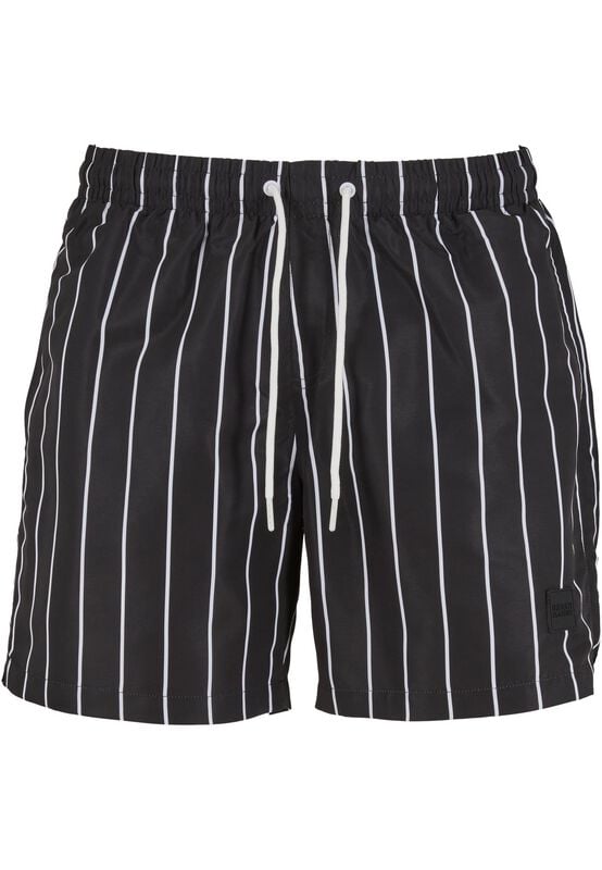 Short de bain  de Urban Classics - Short de Bain Rayé - M - pour Homme - noir/blanc - Urban Classics