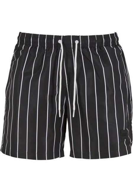 Short de bain  de Urban Classics - Short de Bain Rayé - M - pour Homme - noir/blanc - Urban Classics