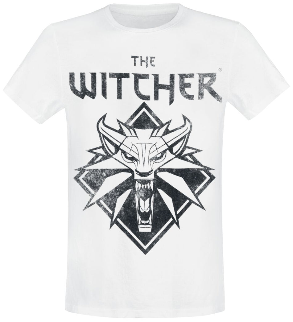 T-Shirt Manches courtes Gaming de The Witcher - Wolf Logo - S à XXL - pour Homme - blanc - The Witcher