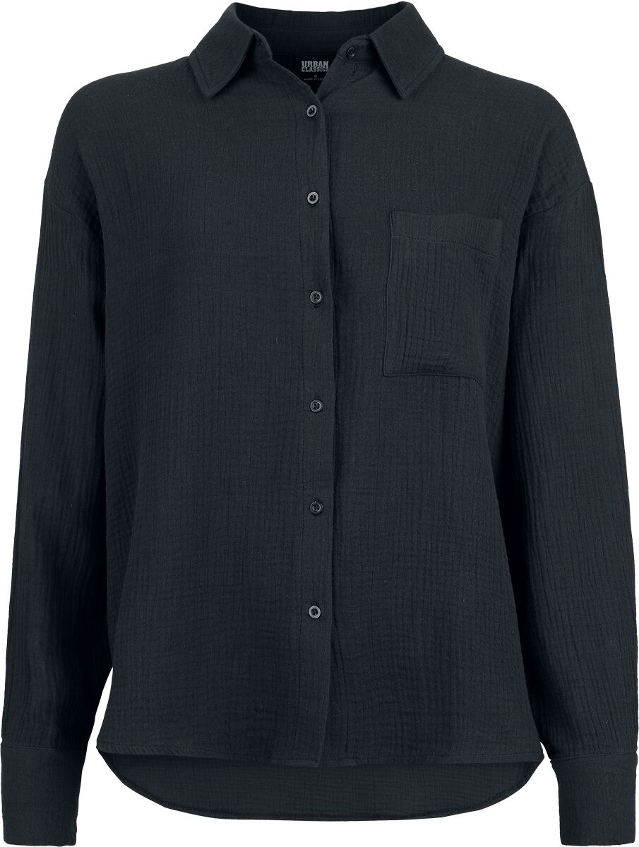 Chemise manches longues  de Urban Classics - Blouse Mousseline Oversize - XS à XL - pour Femme - noir - Urban Classics