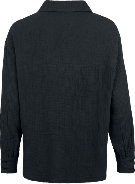 Chemise manches longues  de Urban Classics - Blouse Mousseline Oversize - XS à XL - pour Femme - noir - Urban Classics - View 2