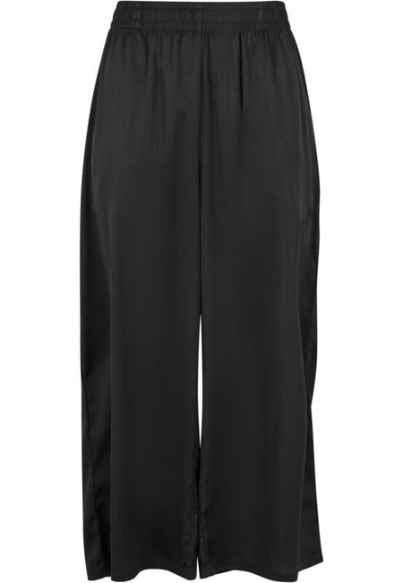 Pantalon en toile  de Urban Classics - Pantacourt Ample Satin - XS à XL - pour Femme - noir - Urban Classics