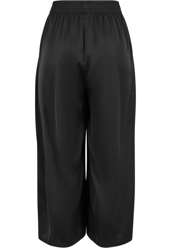Pantalon en toile  de Urban Classics - Pantacourt Ample Satin - XS à XL - pour Femme - noir - Urban Classics - View 2