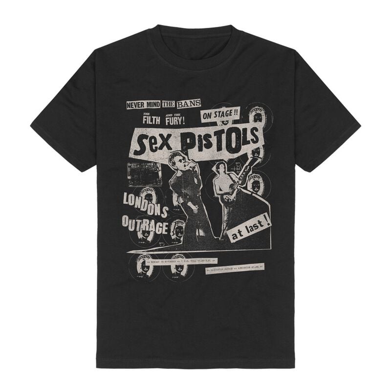 T-Shirt Manches courtes  de Sex Pistols - London's Outrage - S à 3XL - pour Homme - noir - Sex Pistols