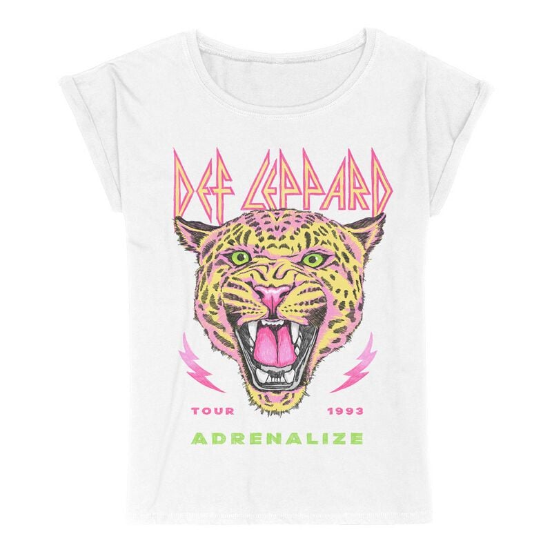 T-Shirt Manches courtes  de Def Leppard - Adrenalize Tour 1993 - S à XXL - pour Femme - blanc - Def Leppard