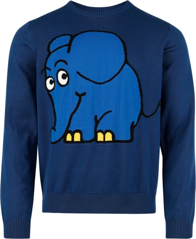 Pull tricoté  de Die Sendung mit der Maus - Élephant - S à XXL - pour Homme - bleu - Die Sendung mit der Maus