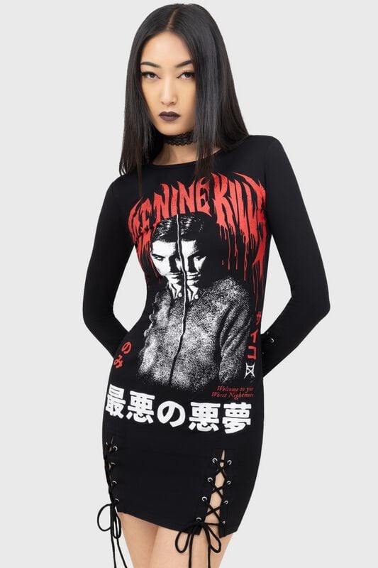 Robe courte Gothic de Ice Nine Kills by Killstar - Your Worst Nightmare Mini Dress - XS à XXL - pour Femme - noir - Ice Nine Kills by Killstar