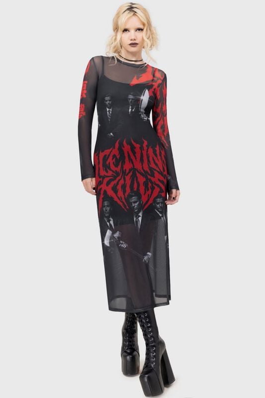 Robe longue Gothic de Ice Nine Kills by Killstar - Welcome To Horrorwood Maxi Dress - S à 4XL - pour Femme - noir - Ice Nine Kills by Killstar