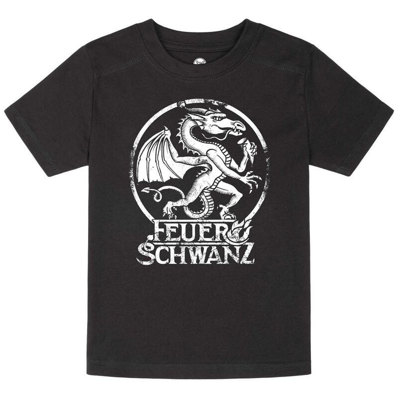 T-shirt  de Feuerschwanz - Metal Kids - Drache - 152 à 164 - pour filles & garçonse - noir - Feuerschwanz