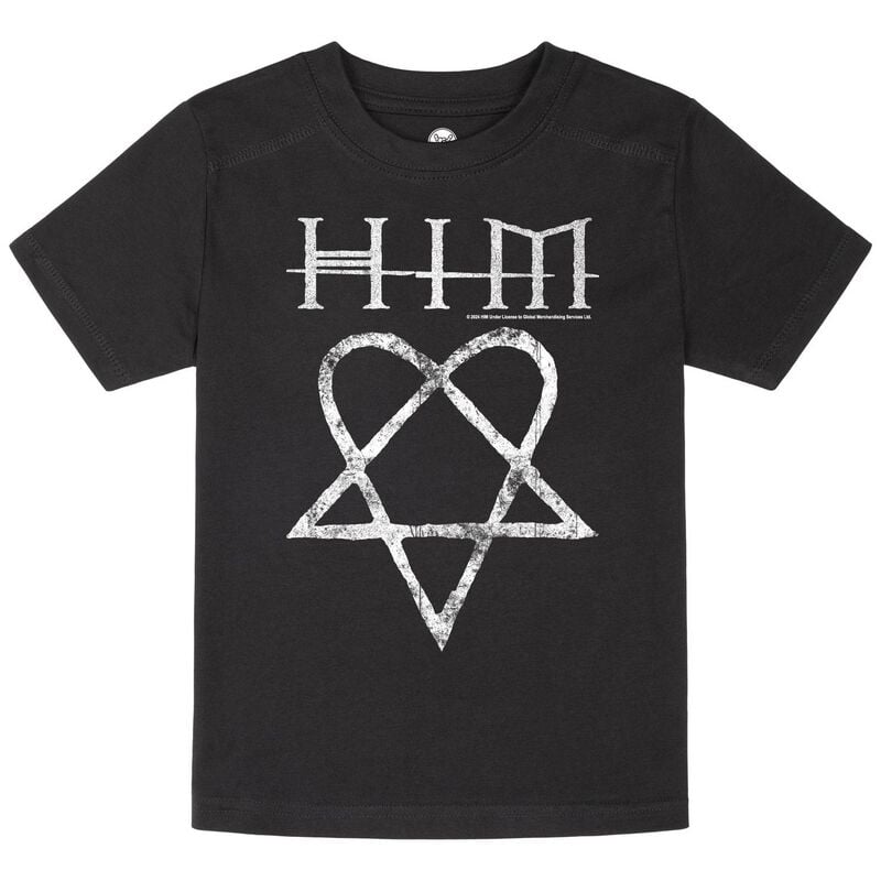 T-shirt  de HIM - Metal Kids - Heartgram - 140 à 152 - pour filles & garçonse - noir - HIM