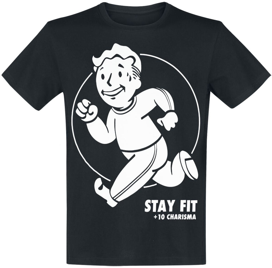 T-Shirt Manches courtes Gaming de Fallout - Stay Fit - S à XXL - pour Homme - noir - Fallout